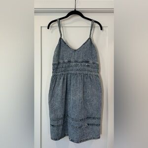 Fun and Flirty Size L Denim Mini Dress